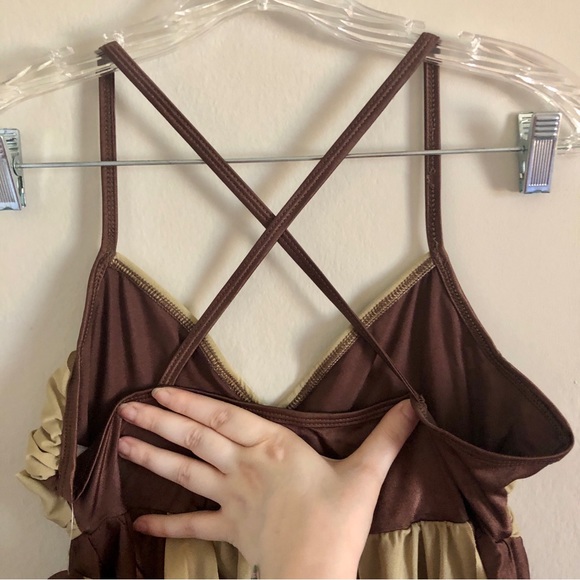 NWT Vintage Curtain Call “I Will Remember You” Brown and Tan Dance Costume Dress - Picture 5 of 10